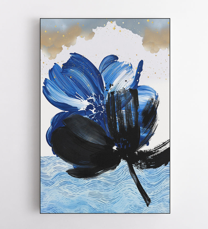 Blue Flower Abstract Art