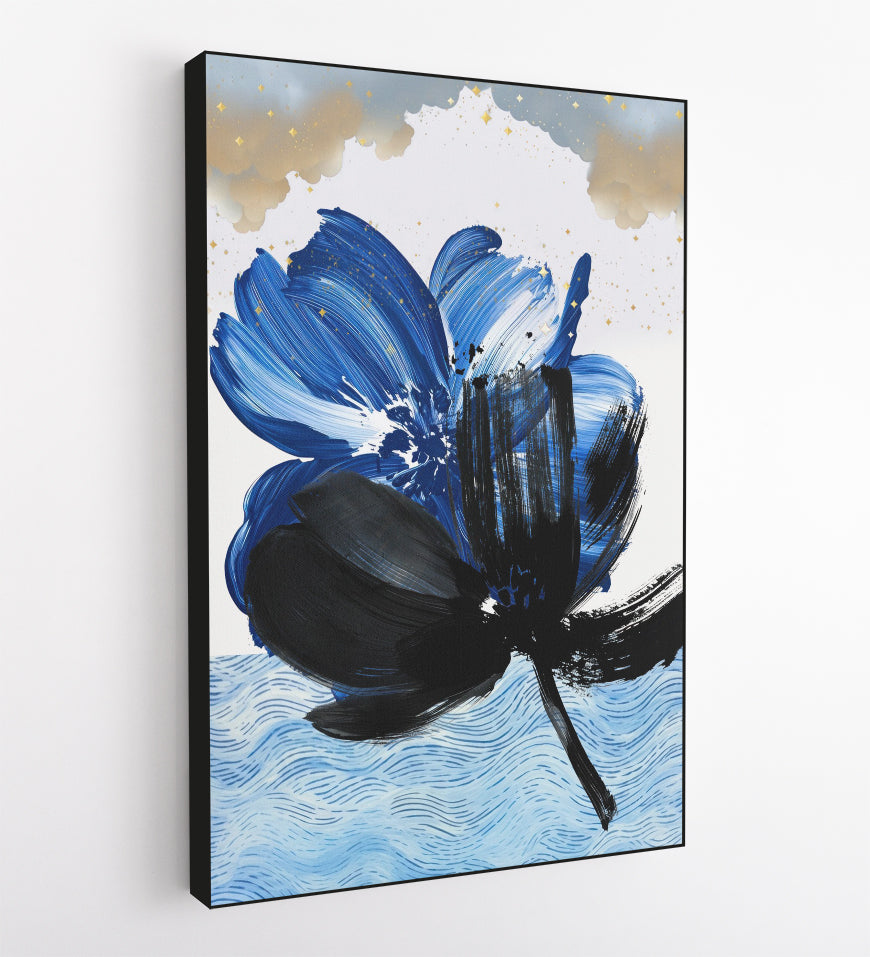 Blue Flower Abstract Art