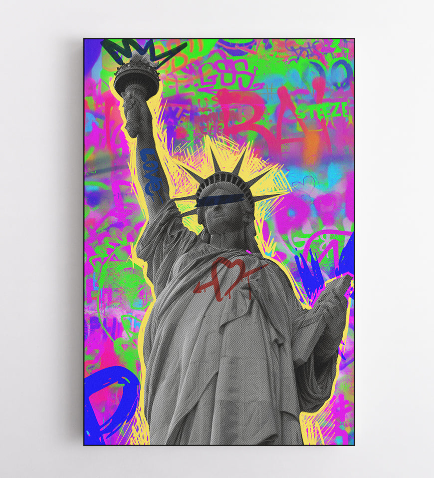 Statue of Liberty Colorful Punk Rock Collage