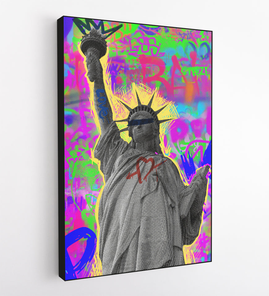 Statue of Liberty Colorful Punk Rock Collage