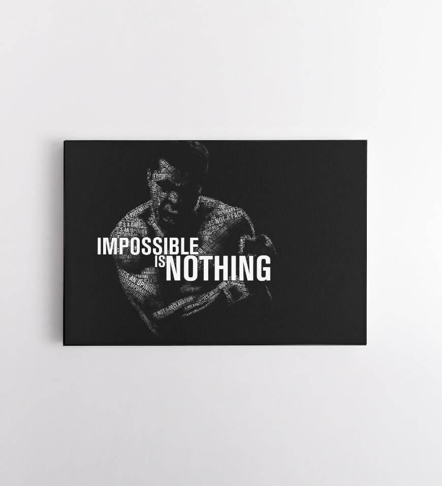 Muhammad Ali Quote Impossible is Nothing Black and White