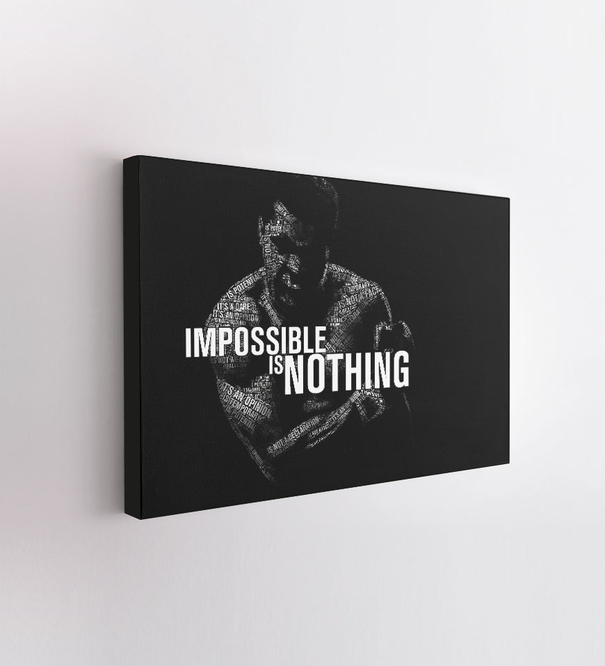 Muhammad Ali Quote Impossible is Nothing Black and White