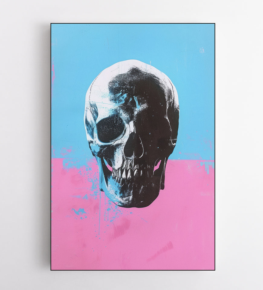 A Skull Blue Pink Art