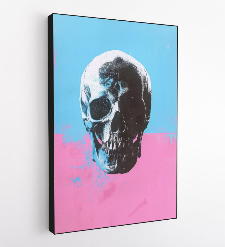 A Skull Blue Pink Art