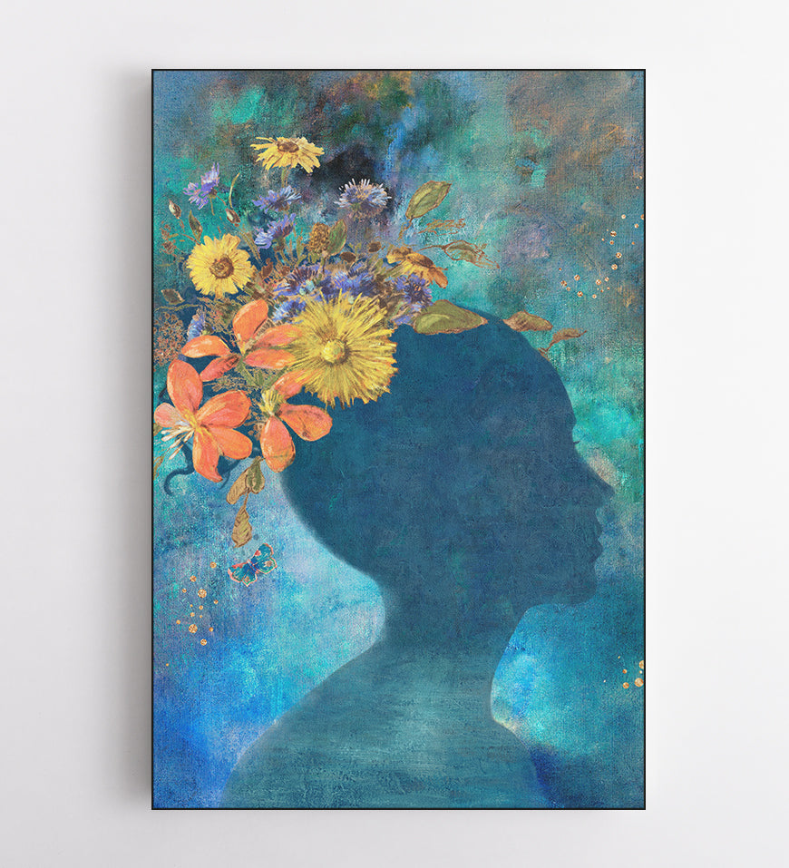 Woman Shadow with Flowers