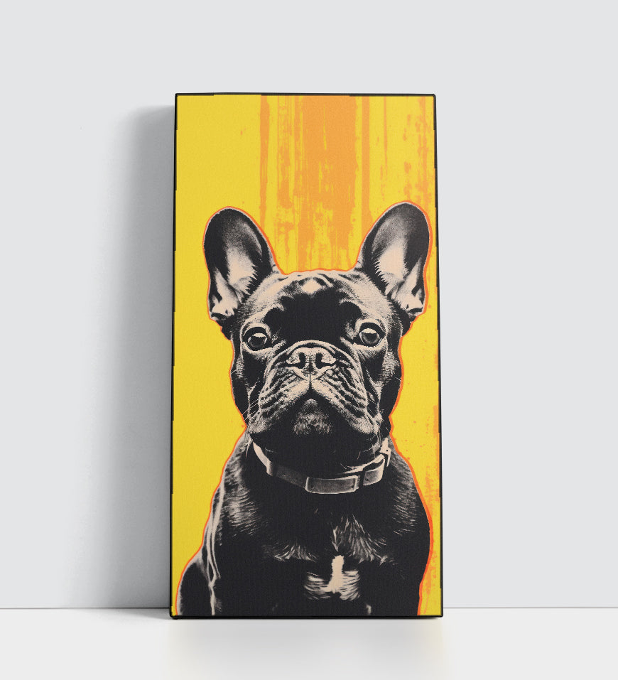 Bulldog on Yellow Background