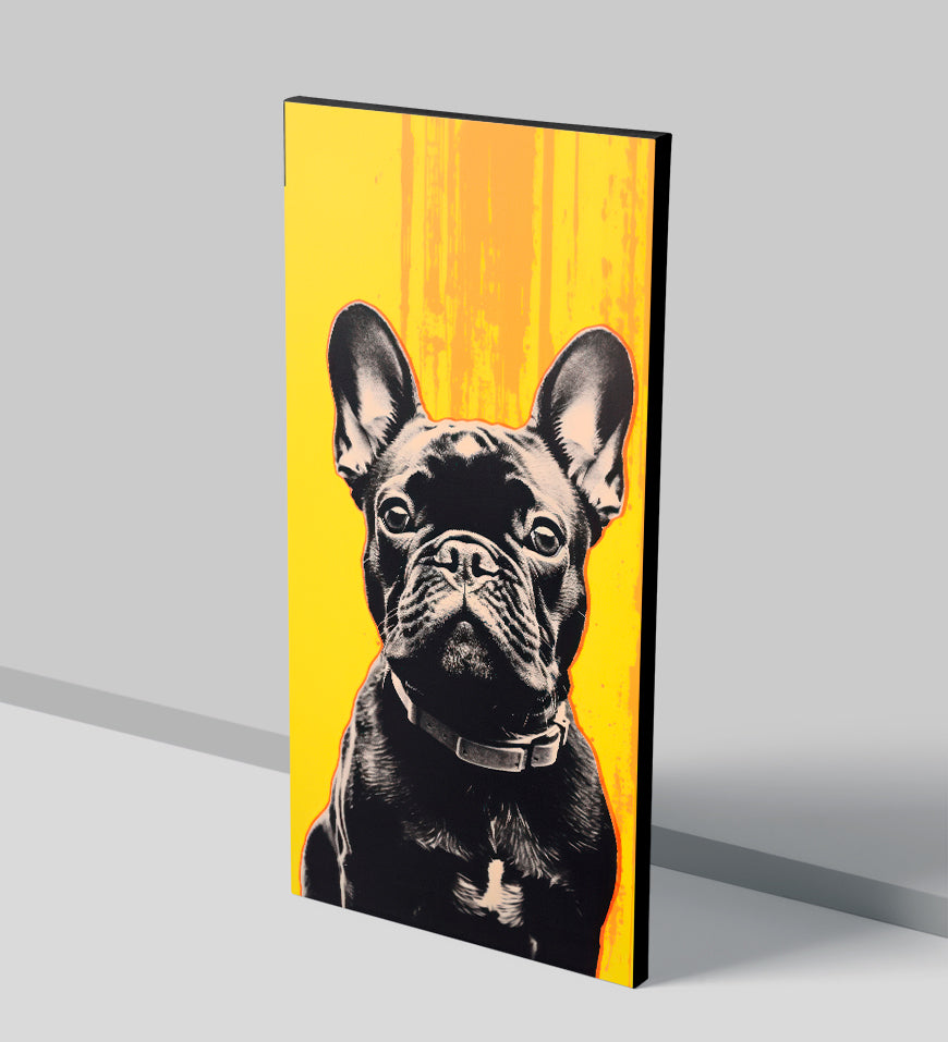 Bulldog on Yellow Background