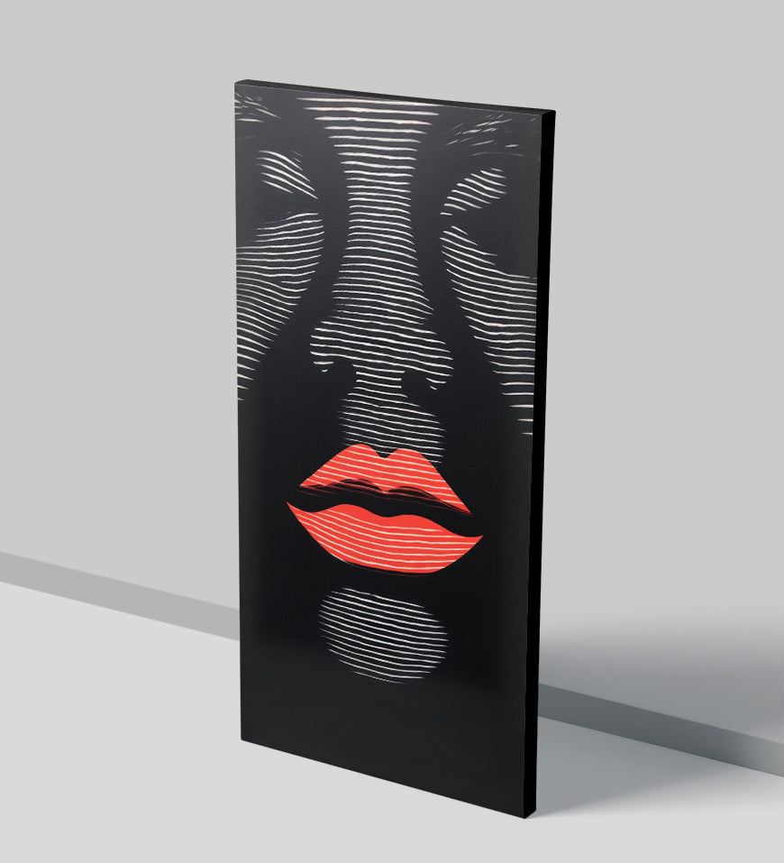 Woman Black Art Red Lips