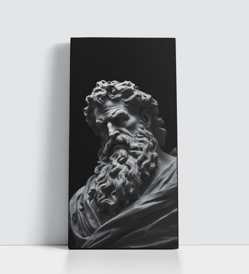 Monochrome Greek Marble Sculpture Statue Black Art