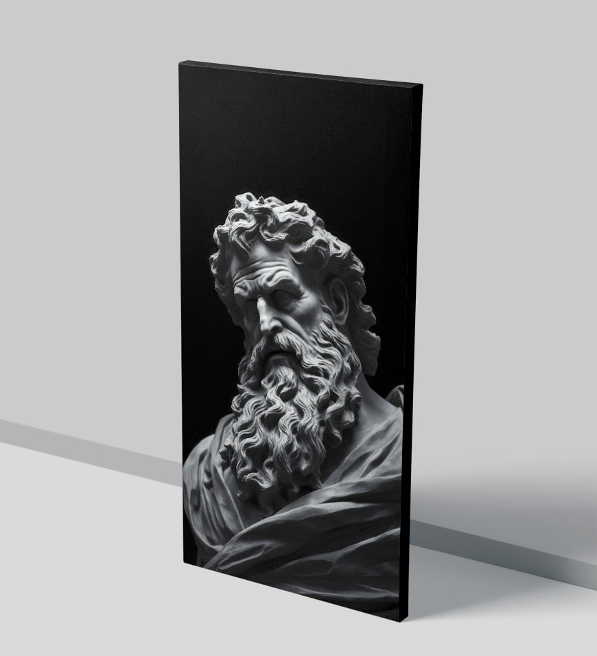 Monochrome Greek Marble Sculpture Statue Black Art