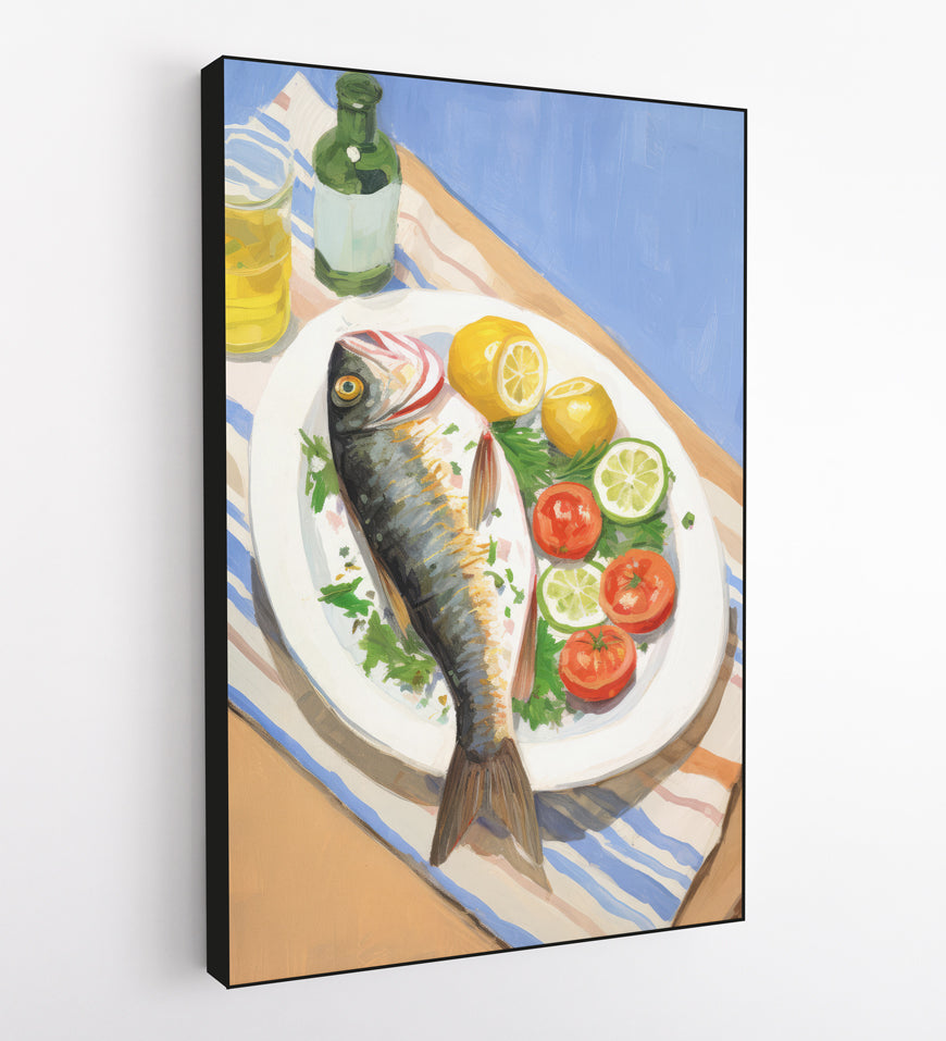 Oil Painting Fish Food