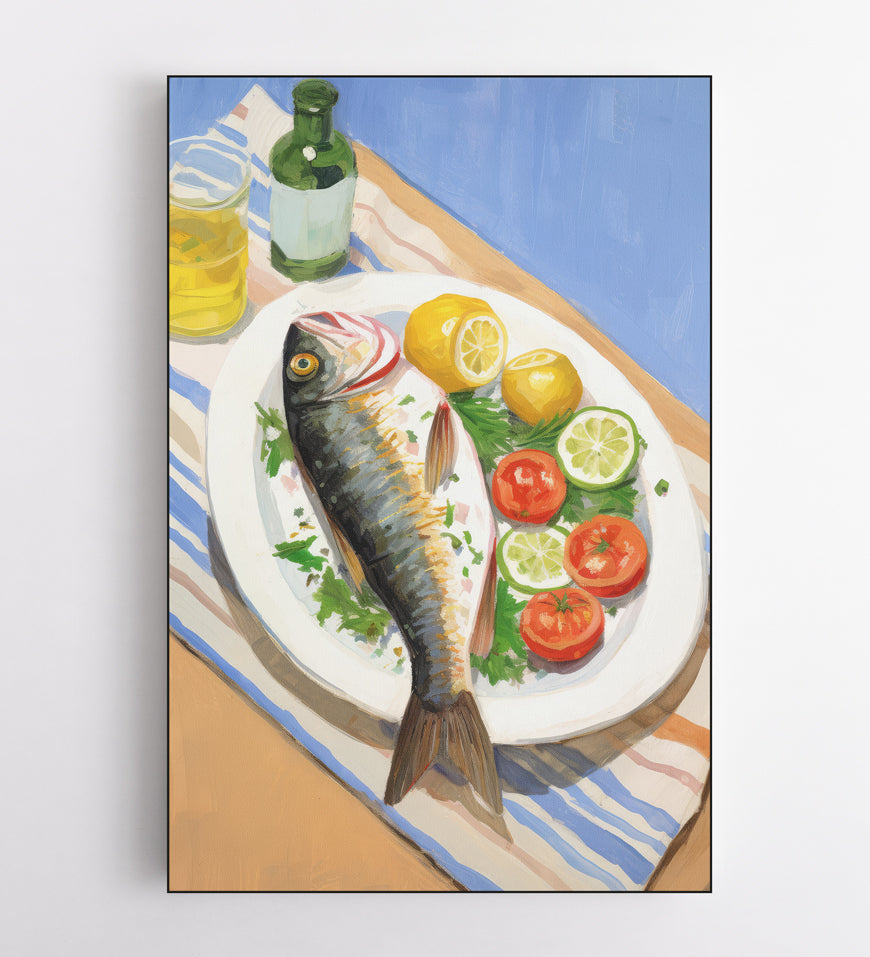 Oil Painting Fish Food