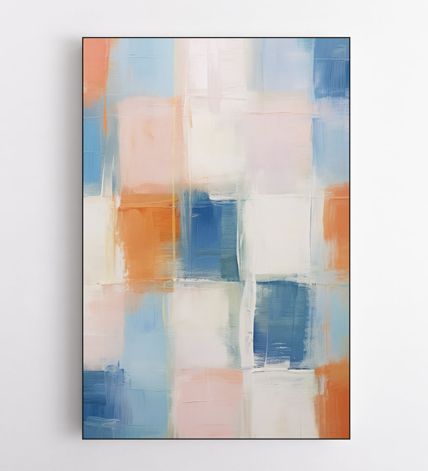 Oil Painting Abstract Blue Square