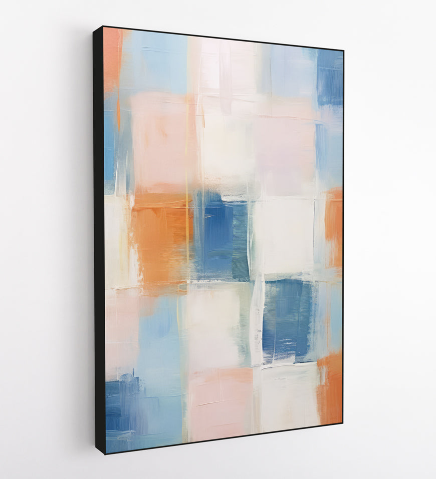 Oil Painting Abstract Blue Square