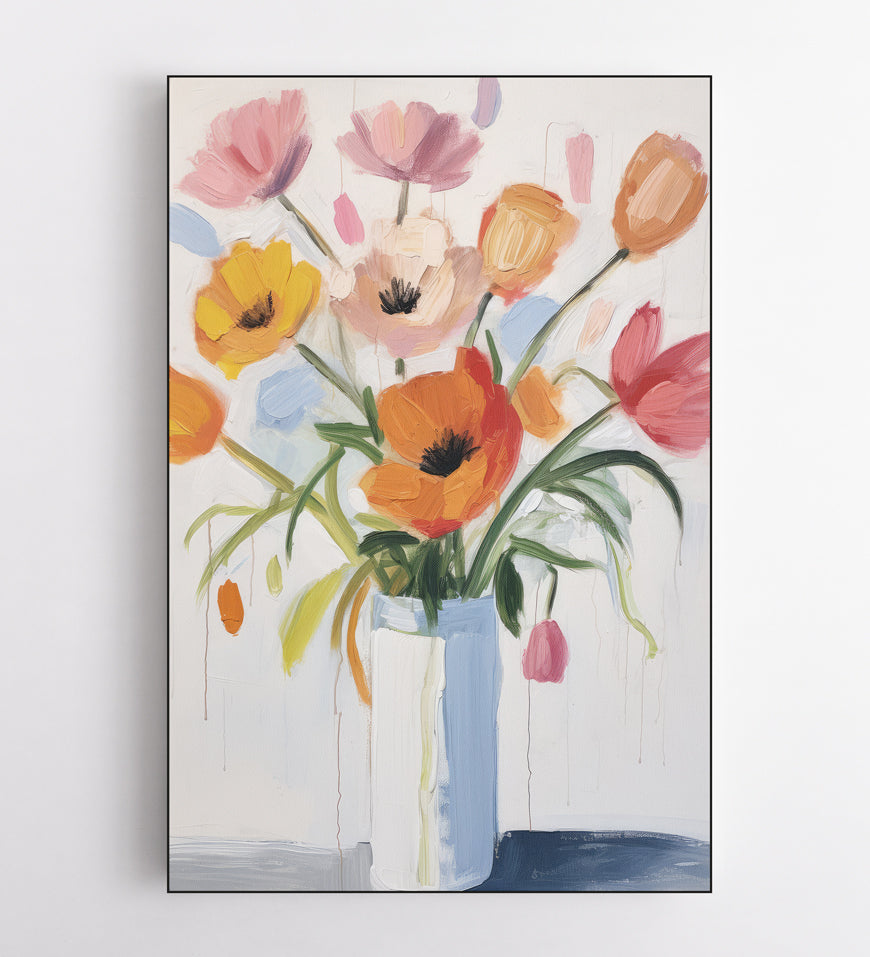 Flowers in White Vase