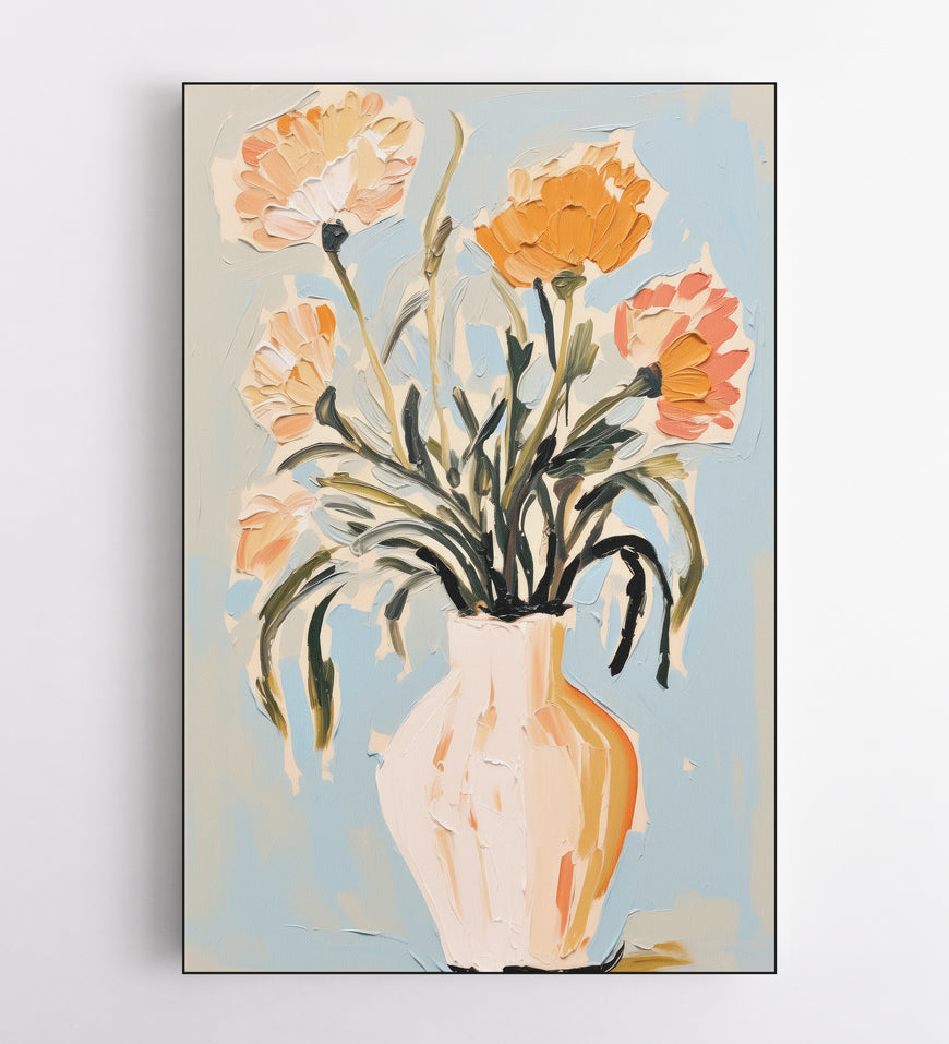 Oil Painting Flowers in Vase