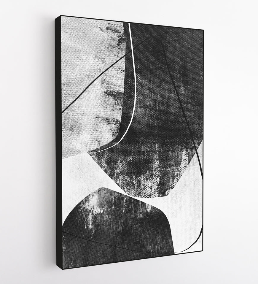 Abstract Painting Art Black White