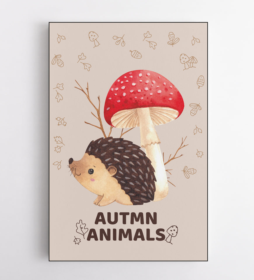 Autmn Animals Hedgehog Kids Art