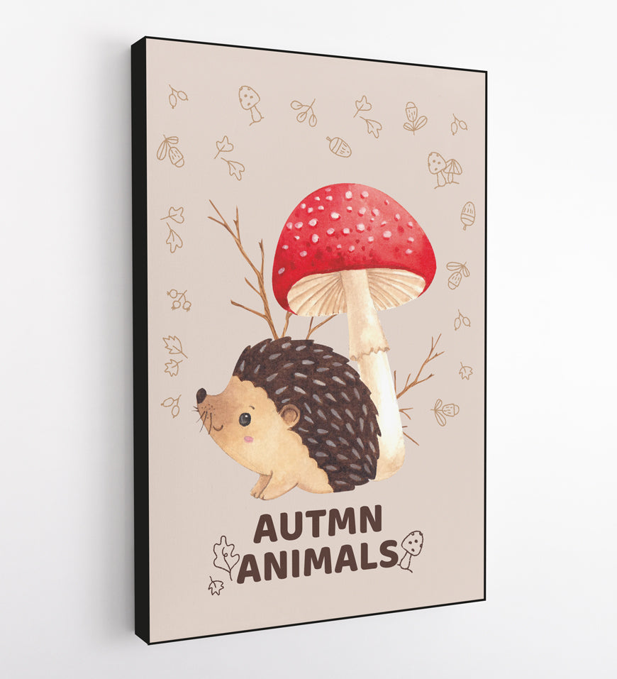 Autmn Animals Hedgehog Kids Art