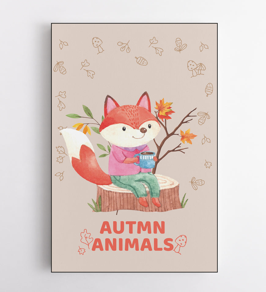 Autmn Animals Fox Kids Art