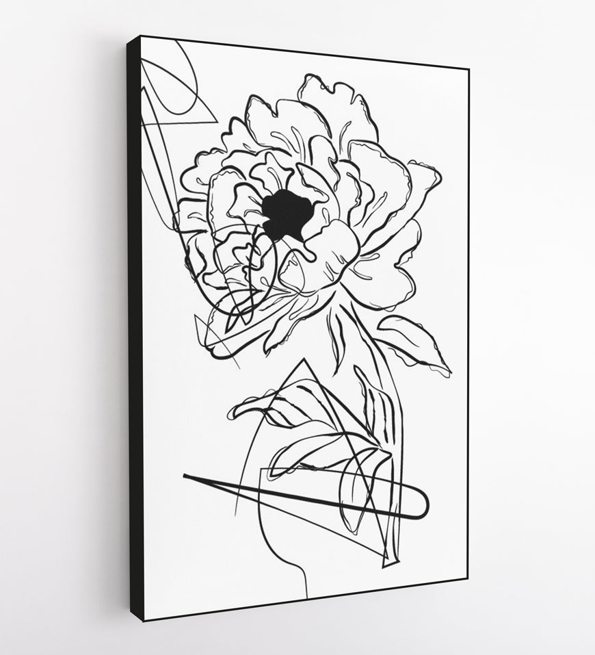 Hand Drawn Bohemian Art Flowers Silhouette